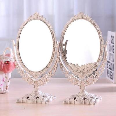 China Desktop Double-Sided Dressing Princess Mirror Mid-Century Style Modern European Style Retro Mirror Beauty Mirror Foreign Trade for sale