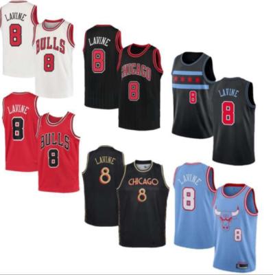 China Wholesale New Season NBAJerseys Pippen #8 Lavine 33# Bulls 91# Embroidery Basketball Singlet Red QUICK DRY for sale