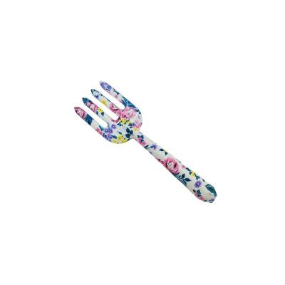 China Garden Broad Forks Women Flower Garden Fork Floral Printed Garden Tool Hand Fork for sale