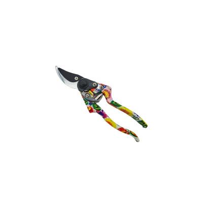 China Anti-Slip Grip Water Transfer printing garden pruner flower pattern scissor for garden for sale