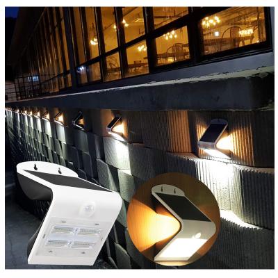 China Outdoor Garden Two Modes 3.2w 400lm Operating Solar Led Sensor Wall Light For Solar Wall Light for sale