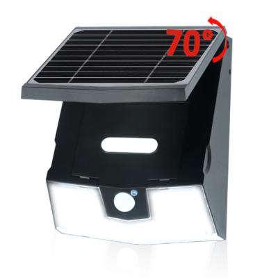 China PC patent solar wall package with adjustable solar panel for outdoor wall light for sale