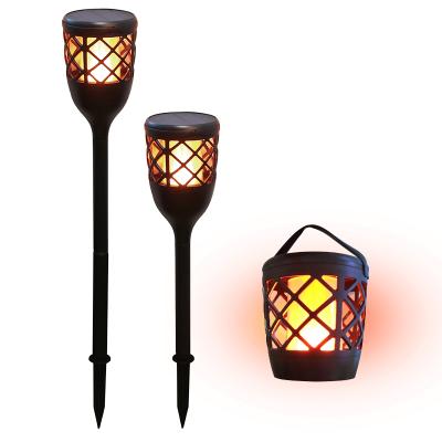 China Small Portable Led Solar Garden 2W Torch Flame Hanging Light With Patent Dynamics Lighting for sale