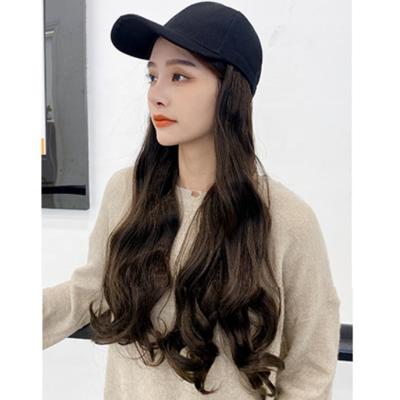 China Wholesale Fashion Body Wave Long Body Wave Lady Body Wave European One Piece Heat Resistant Synthetic Women Curly Hair Baseball Cap Wig for sale