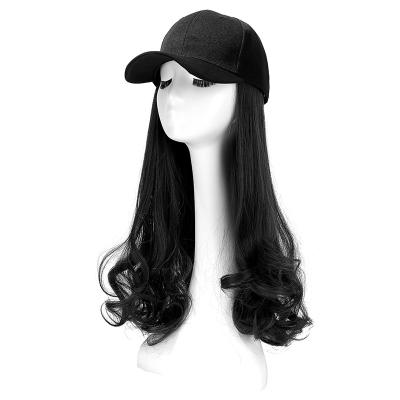 China Fashion Women Body Wave Long Curly Synthetic Hair Extensions Heat Resistant Wig Cap Baseball Cap Heat Resistant Wig for sale