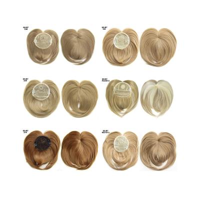 China Other Wholesale Stock Fashion Cheap European Women Cut In Hair Piece Synthetic Head Bangs Breathable Heat Resistant Hair Extensions for sale