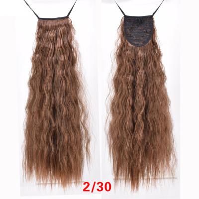 China Low Price Curly Cheap American Women's Popular Fashion Color Roll Long Curly Fluffy Drawstring Ponytails Heat Resistant Hair Extensions for sale