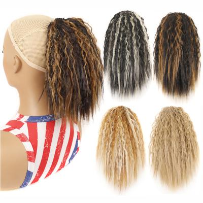 China Fashion Short Hair X-Ring Hair Women Colors Pony Blast Ponytails Corn Ponytails Heat Resistant Perm Synthetic Elastic Drawstring Ponytails for sale