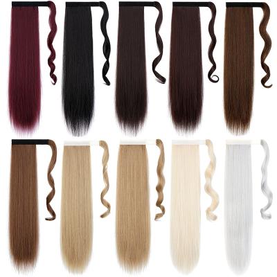 China XBWIG Factory Custom OEM European Women Straight Long Straight Women Hair Extensions 100% Synthetic Stick Wrap Pocket Ponytails for sale