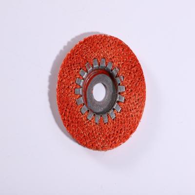 China Stainless steel Sisal raw material sanding grinding buffing 150mm polished sisal wheel for sale