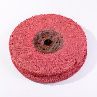 China Stainless steel Hot Sale Premium Red Handle Polished Polished Sisal Wheel for Metal Stainless Steel Polishing for sale