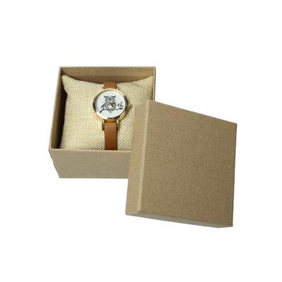 China Watch Packaging Cheap Custom Kraft Paper Lid With Base Watch Gift Display Box With Pillow for sale