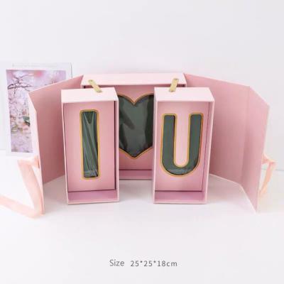 China Recyclable Custom Luxury Cardboard Paper Wedding Flower Gift Box Packaging Cherry Blossoms With Ribbon for sale