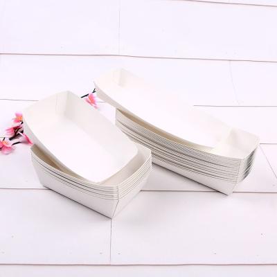 China Recycled materials rectangle PE coated white coated disposable paper lunch box food snack sushi packaging paper box for sale