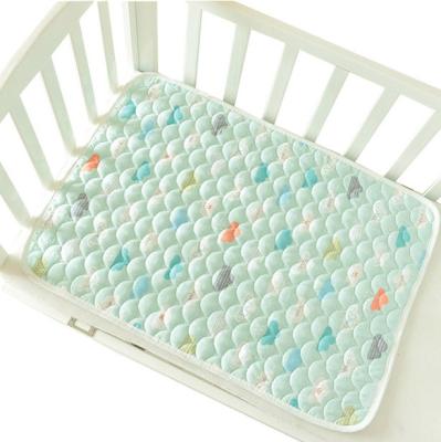 China Factory Direct Muslin Cotton Fashion Breathable And Pique Infant Urine Foldable Washable Changing Mat Cartoon Printing Protective Baby Stylish for sale