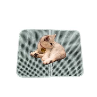 China Gray Color Fashion Double-Layer Design Breathable Cat Litter Box Pad Catch Foldable Waterproof Kitty Litter Mat with Non Slip for Cat for sale