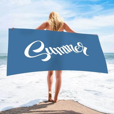 China Hot Sale QUICK DRY Personalizada Toallas De Microfibras Para Playa Summer Customized Printed Micro Fiber Beach Towels for sale