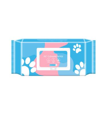 China Viable Custom Pet Wet Wipes Cleaning Ears Eyes Antibacterial Wet Scented Grooming Cloths With 80 Pieces for sale