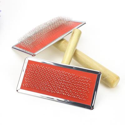 China Dogs Wholesale Wooden Handle Pet Comb With Pad Point Dog Needle Comb Pet Comb for sale