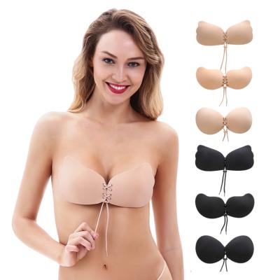 China Wing Strapless Bra Silicone Invisible Magic Pump Backless Self Adhesive Sticky Invisible Bra for sale