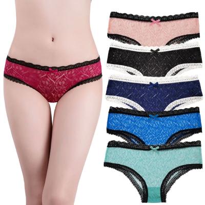 China Cheeky T-Back Tangas Panties Sexy Lace Underwear Women's Thongs STRETCH Hollow Out Sexy Hippie Knickers for sale