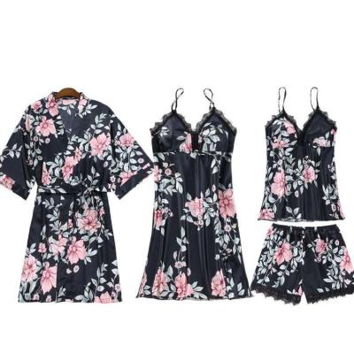 China QUICK DRY Cozy Home Clothes Strapless Sleeveless Two Piece Women Floral Pajama Set for sale