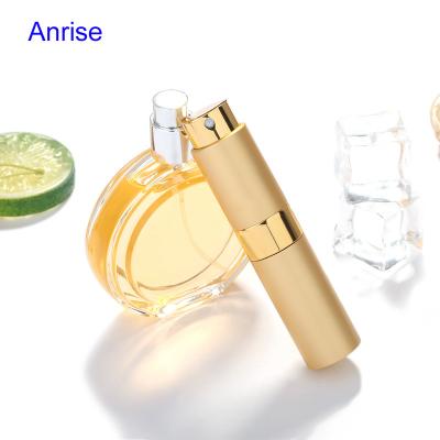 China Personal Care 8ml 10ml 15ml Luxury Portable Refillable Twist Up Spray Bottle Aluminum Gold Decor Perfume Atomizer for sale