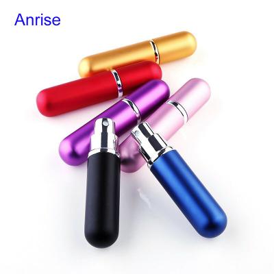 China Personal Care Size 5ml Portable Refillable Colors Aluminum Perfume Atomizer With Head Bullet Design for sale