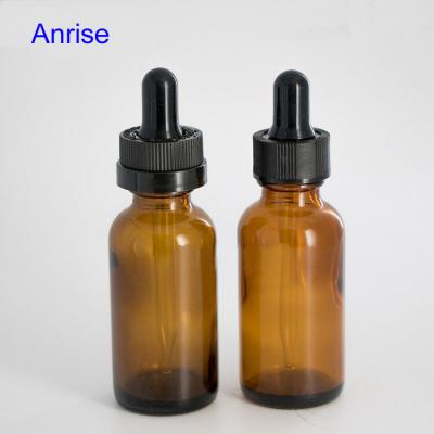 China Personal Care In Stock 1oz 30ml Empty Amber Glass Eye Dropper Bottle With Rotary Cap for sale