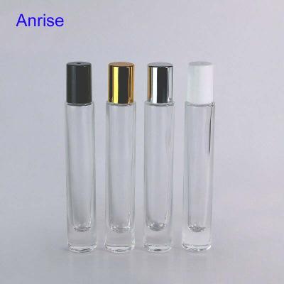 China Personal Care 10ml Transparent Strong Thick Glass Perfume Oil Roll On Bottle for sale