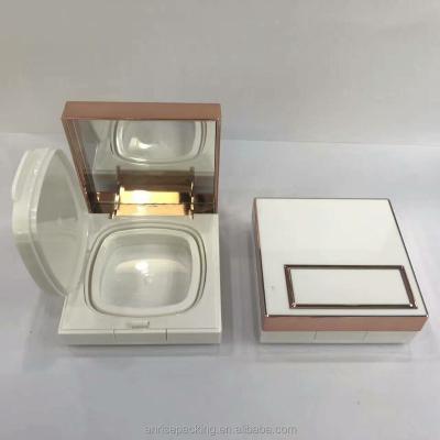 China New Style Materials Beige Color Square Air Cushion Case Recycled Square Base BB Case Compact Powder Case With Mirror for sale