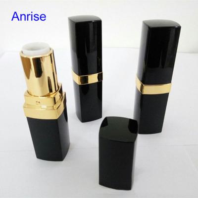 China Wholesale Empty Cosmetics Lipstick Tube Packaging Matte Black Color Lipgloss Case With Gold Color Tube Make Your Own Lipstick for sale