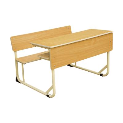 China School Classroom Furniture Double Modern Steel Wooden Student Desk Chair Student Desk and Chair United Desk and Chair for sale