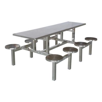 China Wholesale High Glossy 8 Seat Porcelain Dining Table Porcelain Stainless Steel School Dining Table Set for sale