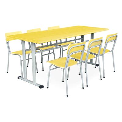 China School sets 6 seat school furniture manufacturer classroom library student reading table and chair for sale