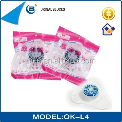 China Sustainable Triangle OK-L4 Urinal Blocks, Blue, Light Bleach, Toilet Deodorant Blocks, Custom Scent for sale