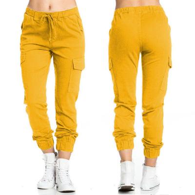 China 2022 Anti-wrinkle Female Cargo Pants Breathable High Waist Logo Trousers Custom Women's Casual Pants And Trousers for sale