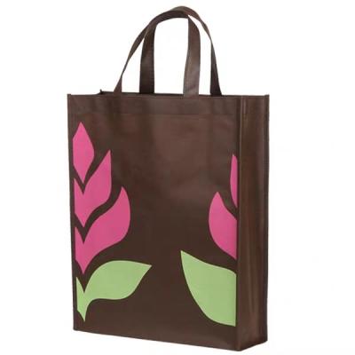 China Eco-friendly Color Printing Non Woven Fabrics Tote Bag Rose Reusable Non Woven Shopping Logo for sale