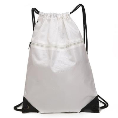 China Large Custom Made Bag Durable Nylon Drawstring Bag Eco-Friendly Buff Bag Cinch Nylon Backpack for sale