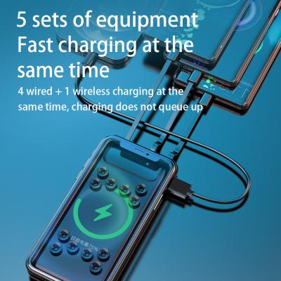 China Universal 15w wireless car phone charger 4 in 1 wholesale power bank with cable sucker for sale