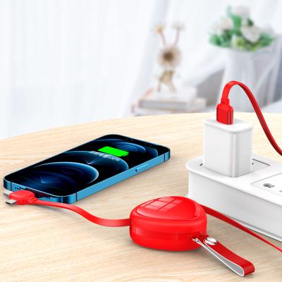 China newarrival Promotional Gifts Fast Charging Flat Wire Multiple Color Multi 3 in 1 Retractable Usb Charger Cable For iPhone Huawei for sale