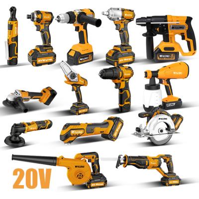 China Hardware Factory Power Drills Kit 21v Electric Brushless Cordless Drill 18V Lithium Battery Power Tools Combo Kit for sale