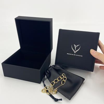 China Handmade Custom Logo Style Necklace Bracelet Gift Black Packaging Pendant Jewelry Box New With You Logo for sale