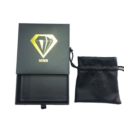 China Handmade Custom Logo Private Label Jewelry Chain Ring Leatherette Paper Pendant Boxes With Logo for sale