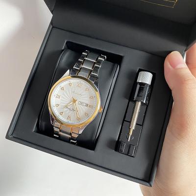 China IPS Logo Watch Boxes Custom Made For Mens Wrist Watch Stainless Steel Luxury Automatic Mechanical Gold Watches for sale