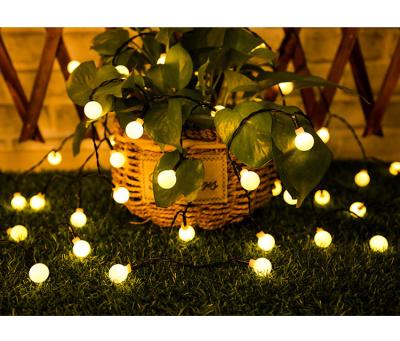 China Eco-Friendly SOLAR BULB Lights String Leads Outdoor Waterproof Decorative Crystal Ball Lights String Christmas Lights for sale