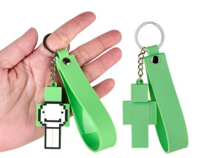 China Customized Kind PVC Environmentally Friendly Soft Glue My World Dream Key Chain IT Schoolbag Pendant Notch Key Chain for sale