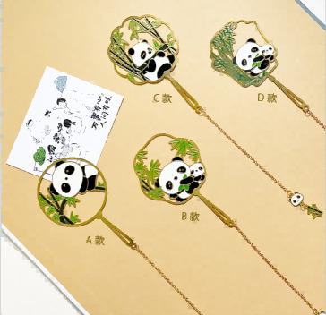 China Panda Gifts Student Bookmark Metal Classical Chinese Style Exquisite Children's Birthday Gift for sale