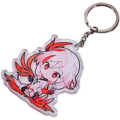 China Custom Acrylic Promotional Custom Anime Key Chain Acrylic Key Chain With Print Logo Promotional Key Chain Charms for sale