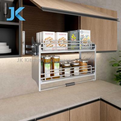 China JK Lift-Up Basket Modern Soft Narrow Kitchen Wall Cabinet Storage Lifting Basket For Sale for sale